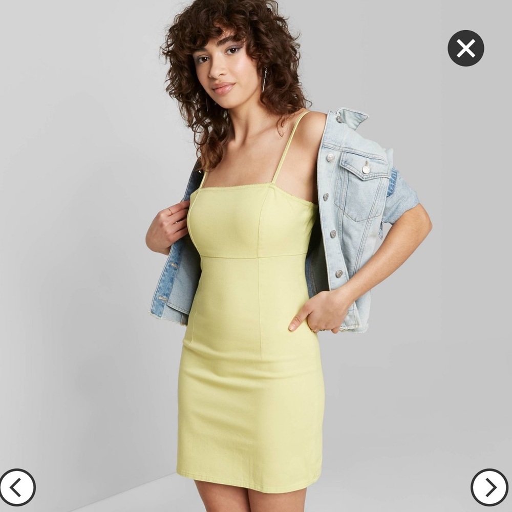 Wild Fable Bodycon Yellow Woven Dress